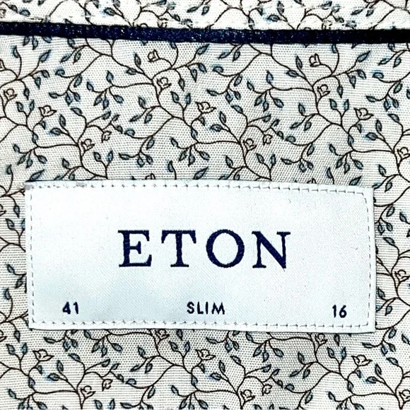 NWT ETON CONTEMPORARY-FIT MINI FLORAL PRINT SHIRT - Picture 6 of 9